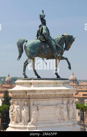 Equestrian Statue, Monumento Nzionle Vittorio Emnuele, National Monument of Victor Emmanuel II, Rome, Lazio, Italy Stock Photo