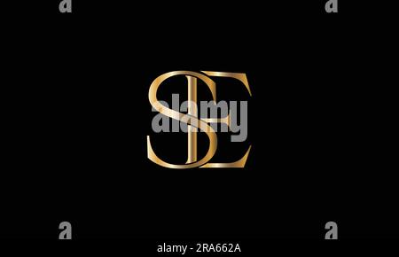 SE, ES, Abstract Letters Logo Monogram Stock Vector