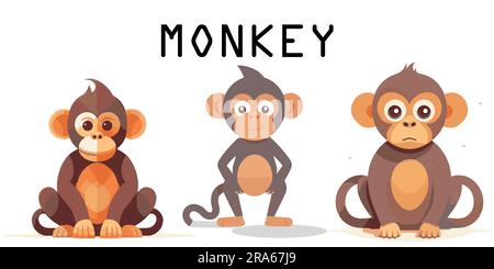 A set of Flat Bear vector illustration Stock Vector