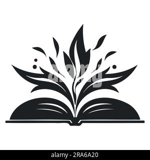 Graphics, books and flowers on a white background. icon Stock Vector