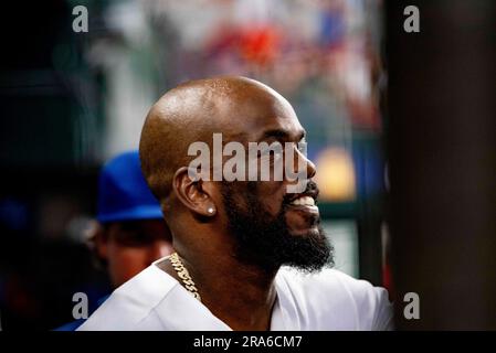 American League's Adolis García, of the Texas Rangers, smiles during the  MLB All-Star baseball Home Run Derby, Monday, July 10, 2023, in Seattle.  (AP Photo/Lindsey Wasson Stock Photo - Alamy