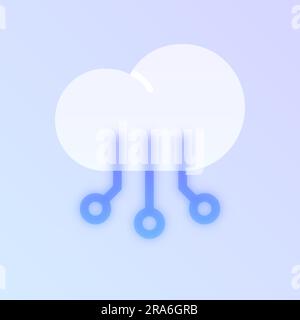 cloud computing glass morphism Stock Vector