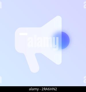 loud speaker glass morphism trendy style icon Stock Vector