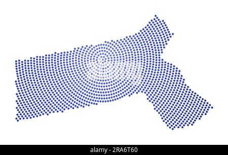 Massachusetts US state dot pixel map in the colors of the American flag ...
