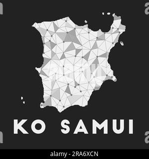 Network map of Ko Samui. Island digital connections map. Technology ...