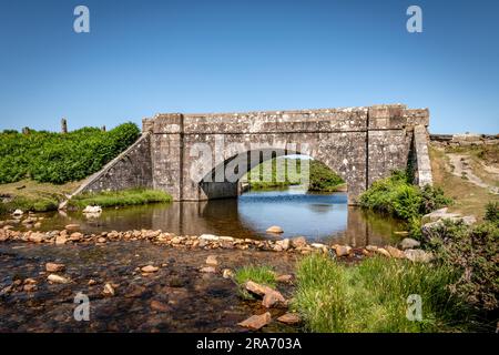 Cadover Bridge on Dartmoor, over the River Plym Stock Photo