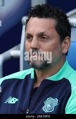 Erol Bulut, the manager of Cardiff City during the Pre-season friendly match, Cardiff city v Penybont FC at the Cardiff City Stadium in Cardiff ,Wales on Saturday 1st July 2023. this image may only be used for Editorial purposes. Editorial use only, pic by  Andrew Orchard/Andrew Orchard sports photography/Alamy Live news Stock Photo