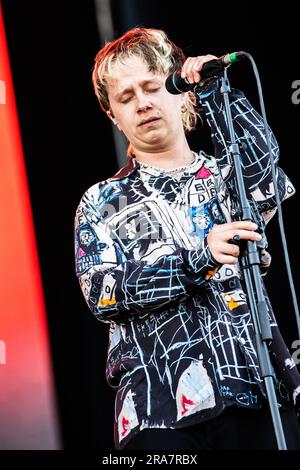 Milan, Italy. 01st July, 2023. The English band NOTHING BUT THIEVES performs live at Ippodromo SNAI La Maura during the 'I-Days Festival 2023'. Credit: Rodolfo Sassano/Alamy Live News Stock Photo