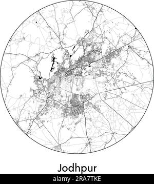 City Map Jodhpur India Asia Blue Print Round Circle Vector City Map Jodhpur India Asia Vector Black White 2ra7tke