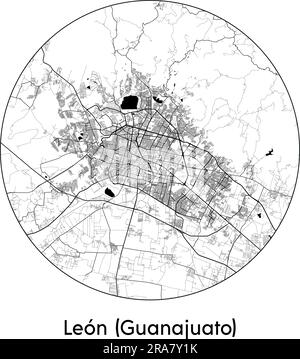 City Map Leon (Guanajuato) Mexico North America vector illustration ...