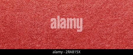 Texture of red carpet as background, closeup. Banner design Stock Photo