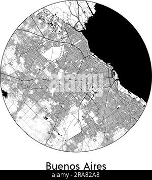 City Map Buenos Aires Argentina South America vector illustration black white Stock Vector