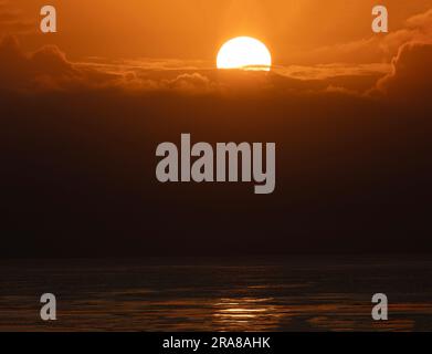 Sunset over the Pacific Ocean Stock Photo