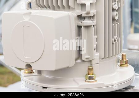Gray electrical box used for wiring connections and part of electric ...