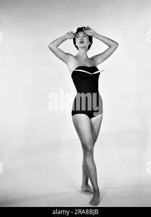 California:  c. 1960 The 'Sea Bird' bathing suit designed by Cole of California. Stock Photo