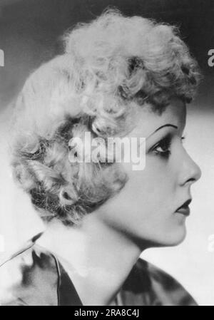 Hollywood, California:   March 22, 1934 A profile portrait of actress and film director Ida Lupino. Stock Photo