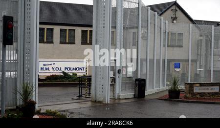 File photo dated 19/10/2006 of a general view of Polmont Young Offenders Institute in Polmont. HMYOI Polmont. Scottish prisons urgently need a suicide prevention strategy after the previous approach expired 547 days ago, the Scottish Liberal Democrats have warned. Liberal Democrat MSP Liam McArthur has accused Scottish ministers of presiding over a 'self-harm epidemic' after a new strategy was delayed until October. The Scottish Government's Talk to Me Strategy - introduced in 2016 to prevent suicide in prison - became ineffective on December 31 2021. Issue date: Monday July 3, 2023. Stock Photo