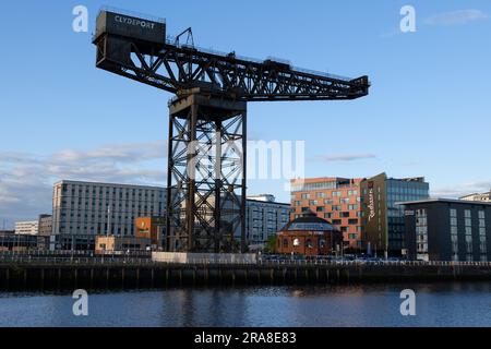 The Finnieston Crane at River Clyde in city of Glasgow, Scotland, UK, disused giant cantilever crane from 1931. Stock Photo