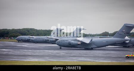 USAF C17 Globemaster IIIs at Prestwick International Airport near Glasgow Stock Photo