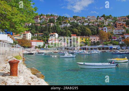 In the bay of Rabac in Istria on the Croatian Adriatic Sea Stock Photo