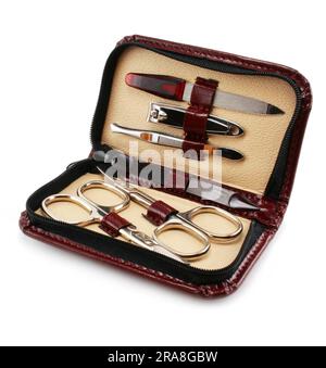 manicure set case isolated on a white background Stock Photo