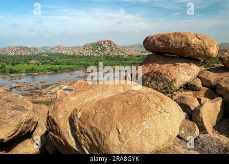 India Coloured Rocks Different shapes rocks in Hampi, Karnataka, South India, India, Asia ...