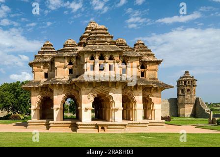 Lotus Mahal in Hampi, Karnataka, South India, India, Asia. UNESCO World Heritage Site Stock Photo
