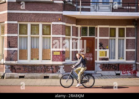 THE HAGUE - The embassy of Belarus that has been destroyed and defaced ...