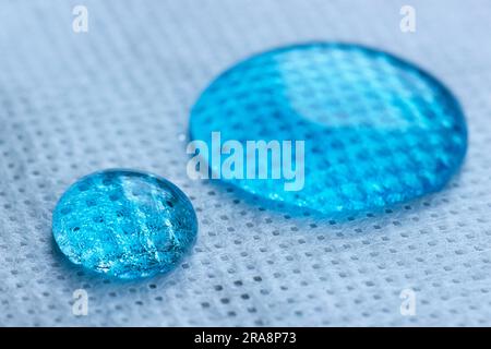 Water drops on impregnated fabric, impregnated, impregnated fabric Stock Photo
