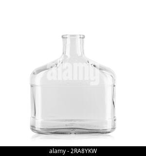 Empty cognac bottle isolated on white background. File contains clipping path Stock Photo