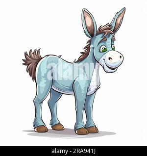 Donkey Jenny. Donkey Jenny hand-drawn illustration. Vector doodle style cartoon illustration Stock Vector