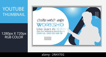 Youtube thumbnail social media web banner for corporate business Stock Vector