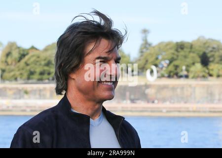 July 2, 2023: TOM CRUISE poses during the 'Mission: Impossible - Dead Reckoning Part One' Photo Call at Circular Quay on July 02, 2023 in Sydney, NSW Australia (Credit Image: © Christopher Khoury/Australian Press Agency via ZUMA Wire) EDITORIAL USAGE ONLY! Not for Commercial USAGE! Stock Photo