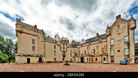 Fyvie Castle Fyvie Aberdeenshire Scotland in early summer view of north side of building Stock Photo