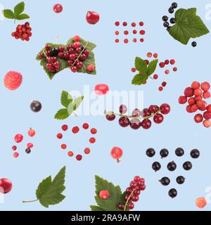 Pattern background, various berries isolate Stock Photo