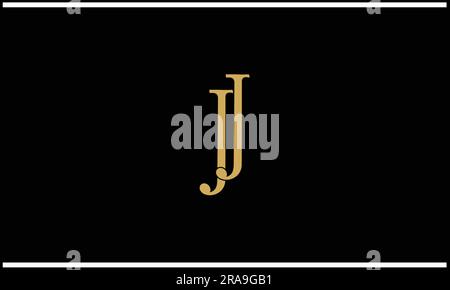 J, JJ, Abstract Letters  Logo design Stock Vector