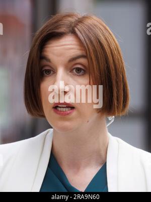 London, UK. 2nd July, 2023. Shadow Education Secretary, Bridget Phillipson, at the BBC Studios for Sunday with Laura Kuenssberg. The NEU have proposed two days of striuke action onWednesday 5th and Friday 7th July. Heads of schools are likely to join teachers in striking. Credit: Joe Maida/Alamy Live News Stock Photo