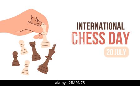 International Chess Day concept background. Vector illustration on the theme of International Chess Day on July 20. Stock Vector