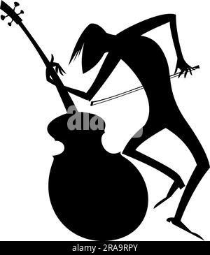 Musician playing cello. Original silhouette Stock Vector