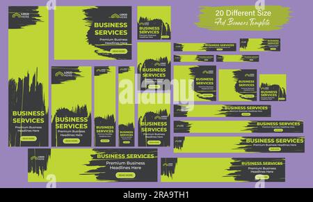 Horizontal header web banner. Vector horizontal and vertical google web ads banner. Abstract Business Ads poster for Web post Design Template. ad post Stock Vector