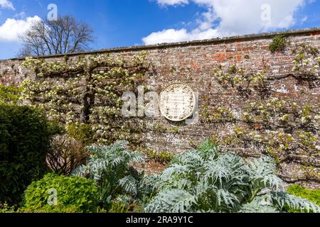 Plaque in the walled Garden of Hillsborough Palace, an Irish government building and royal residence, County Down, Northern Ireland. Stock Photo