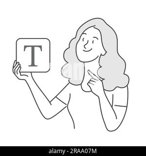 Woman working on website development. Hand drawn vector illustration. Stock Vector
