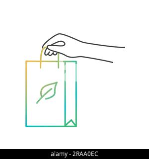 Hand holding eco bag. Eco friendly. Hand drawn vector illustration. Stock Vector