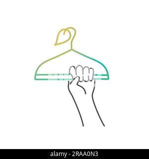 Hand holding hanger. Eco friendly. Hand drawn vector illustration. Stock Vector
