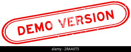 Grunge red demo version word rubber seal stamp on white background Stock Vector