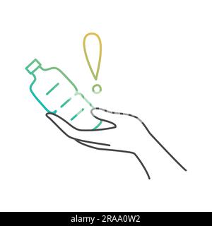 Hand holding bottle. Recycle waste biomaterials. Hand drawn vector illustration. Stock Vector