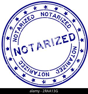Grunge blue signature word round rubber seal stamp on white background ...