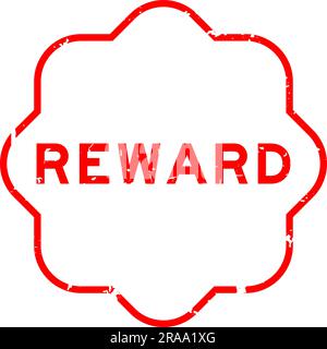 Grunge red reward word rubber seal stamp on white background Stock Vector