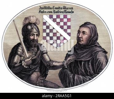 JOHN WILLIAM earl of WARENNE and his brother LEOFRIC, a monk     Date: ? - 1240 Stock Photo