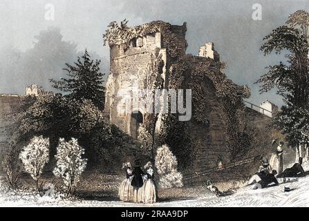 The ruins of Farnham Castle, Surrey.     Date: circa 1860 Stock Photo